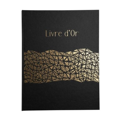 Книга за гости EXACOMPTA GOLD Aramy, 27x22 см, 100 стр., офсет 110г/кв.м, златен кант, черна