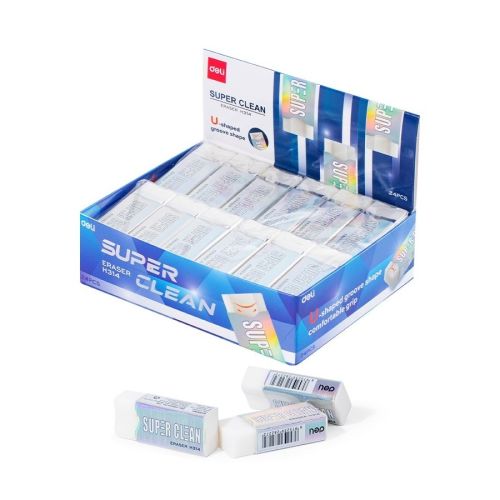 Гума за молив Deli Super Clean, 41х17х10 мм, бяла