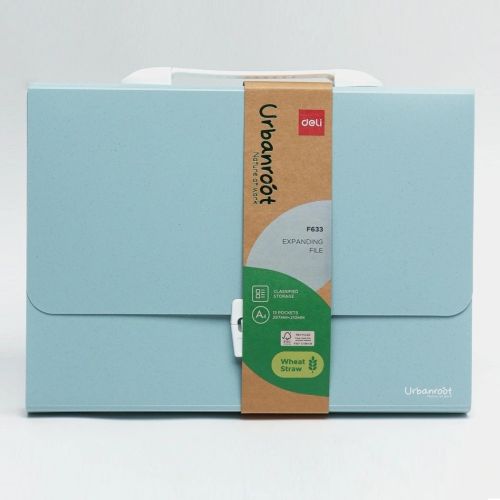 Чанта за документи Deli Urbanroot EF633, 13 отделения и индекси, PP, синя