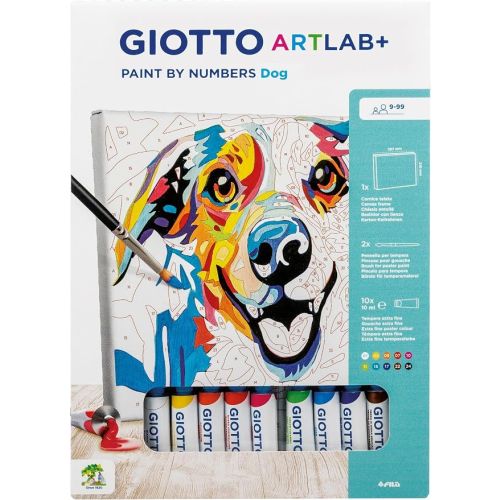 Комплект за рисуване по номера GIOTTO ArtLab+ "Куче" (Dog), с подрамка, 21х35 см