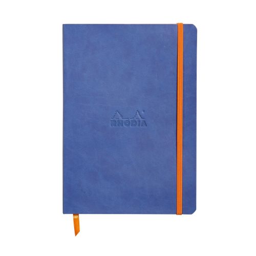 Бележник RHODIA Rhodiarama, A5, 80 л., редове, хартия шамоа 90 г, меки PU корици, сапфиреносин