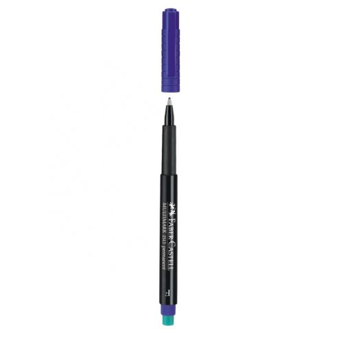 Перманентен маркер Faber-Castell 151351 OHP-F, 0.6 мм, син