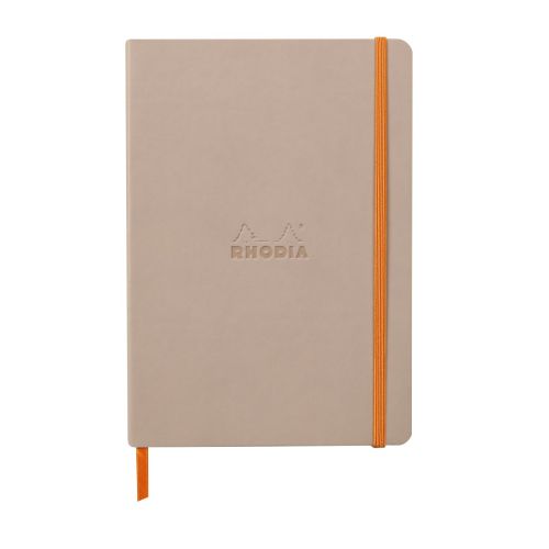 Бележник RHODIA Rhodiarama, A5, 80 л., редове, хартия шамоа 90 г, меки PU корици, пепелнорозов