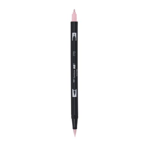 Aкварелен двувърх маркер Tombow ABT Dual Brush, четка 3.5 мм, връх 0.8 мм, 772 dusty rose