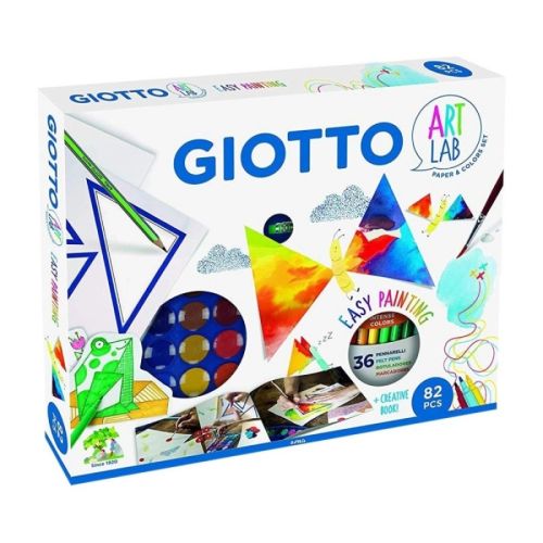 Комплект за рисуване GIOTTO Art Lab Easy Painting, 24 акварелни бои и 36 флумастера