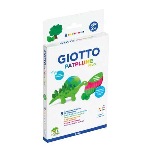 Пластилин GIOTTO Patplume Fluo, 8 x 33 г, флуоресцентни цветове
