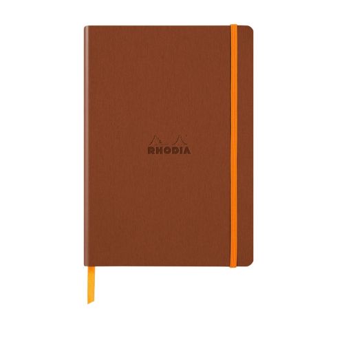 Бележник RHODIA Rhodiarama, A5, 80 л., редове, хартия шамоа 90 г, меки PU корици, меден