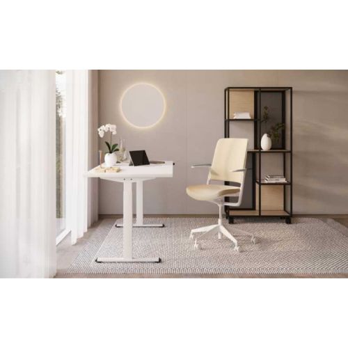 Електрическо бюро eComo Sit-Stand, бяла рамка, 1200х600 мм, ПДЧ 25мм,акация