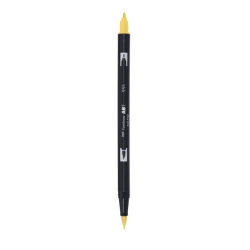 Aкварелен двувърх маркер Tombow ABT Dual Brush, четка 3.5 мм, връх 0.8 мм, 991 light ochre