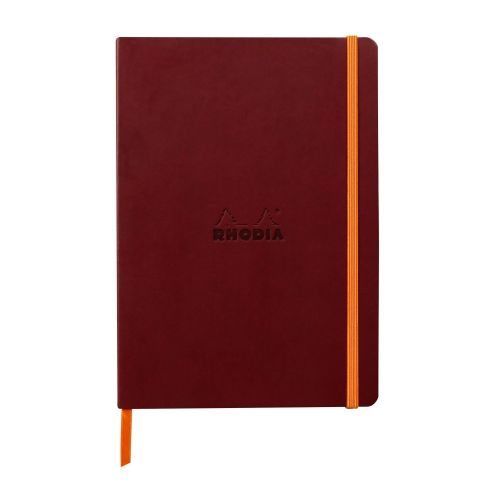 Бележник RHODIA Rhodiarama, A5, 80 л., редове, хартия шамоа 90 г, меки PU корици, бордо