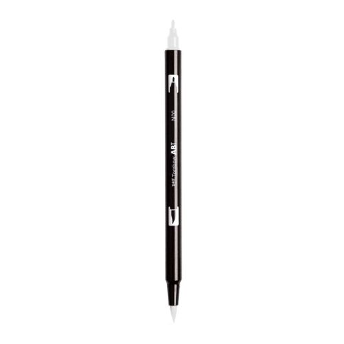 Aкварелен двувърх маркер Tombow ABT Dual Brush, четка 3.5 мм, връх 0.8 мм, N00 blender pen