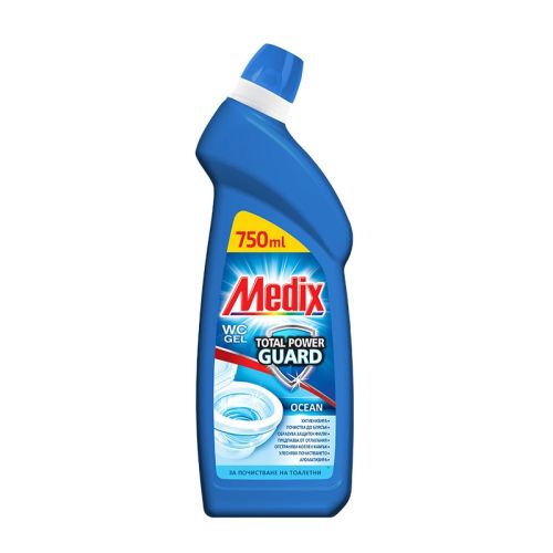 Почистващ препарат за WC Medix WC total power Guard, гел, аромат океан, 750 мл
