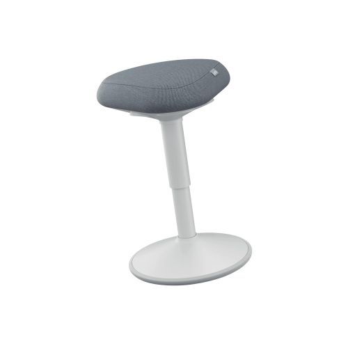 Ергономична табуретка Leitz Ergo Active Sitting Comfort Seat, извита балансираща основа, светлосива