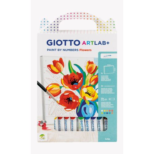 Комплект за рисуване по номера GIOTTO ArtLab+ " Цветя" ( Flowers), с подрамка, 21х35 см