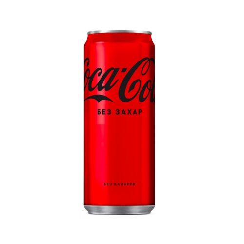 Газирана напитка Coca-Cola Zero, без захар, кен, 330 мл