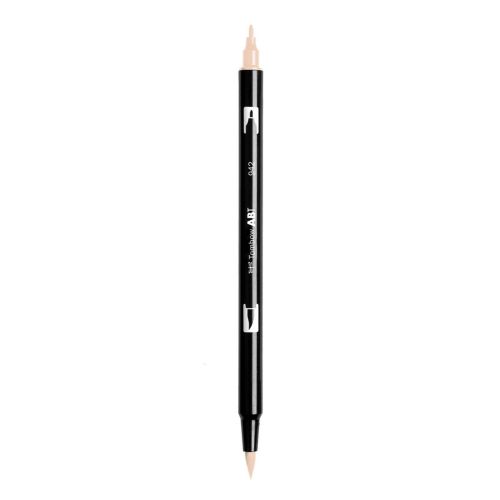 Aкварелен двувърх маркер Tombow ABT Dual Brush, четка 3.5 мм, връх 0.8 мм, 942 cappuccino
