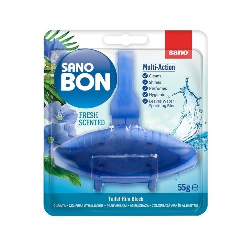 Ароматизатор за WC Sano Sanobon Blue,  5 действия в 1, кошница 55 г