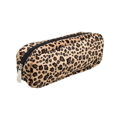 Несесер EXACOMPTA Leopard, с цип, 22х6х8 см, мека изкуствена кожа с леопардов принт