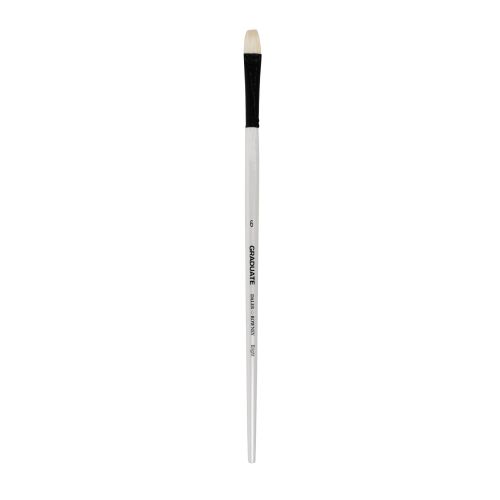 Четка за рисуване DALER-ROWNEY Graduate Bristle Bright №6, плоска, с дълга дръжка, естествен косъм