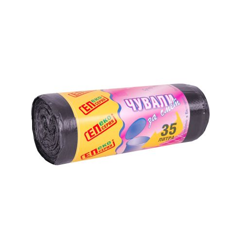 Чували за смет Extrapack, HDPE 13 mic, 35 л, 50х60 см, черни, 30 бр.