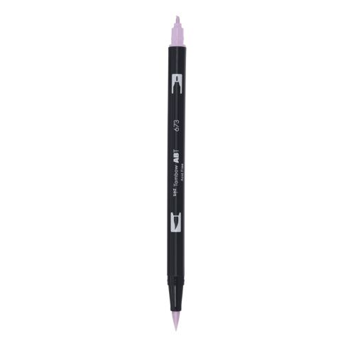 Aкварелен двувърх маркер Tombow ABT Dual Brush, четка 3.5 мм, връх 0.8 мм, 673 orchid