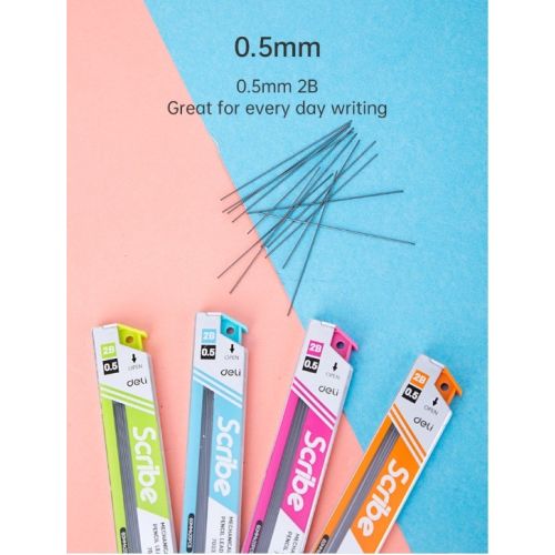 Графити Deli Scribe E7003, 0.5 мм, 2B, 20 бр.