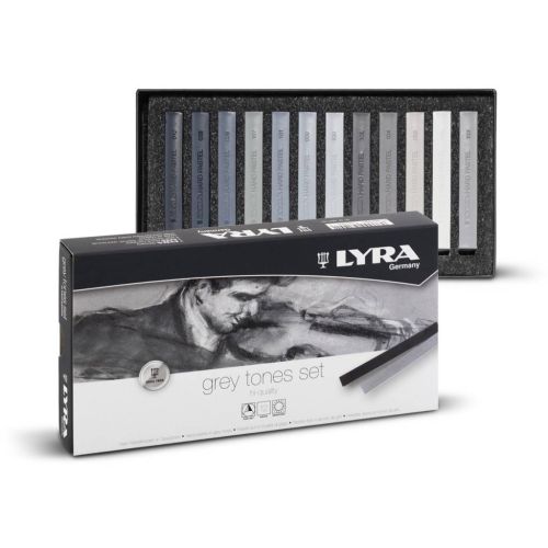 Сухи пастели LYRA Polycrayons Soft Grey Tones, 12 сиви тона