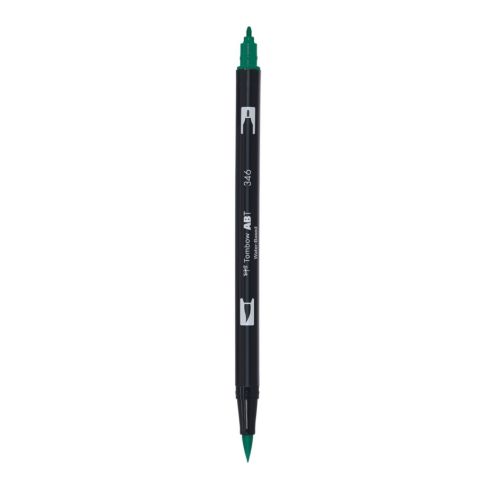 Aкварелен двувърх маркер Tombow ABT Dual Brush, четка 3.5 мм, връх 0.8 мм, 346 sea green
