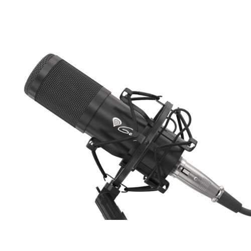 Микрофон Genesis Radium 300, за компютър, с рамо, мини жак, popfilter, черен