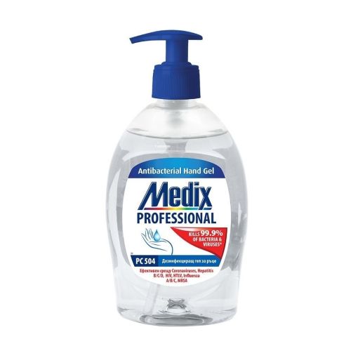 Дезинфектант за ръце Medix, PC 504, на алкохолна основа, антибактериален, с помпа, 400 мл