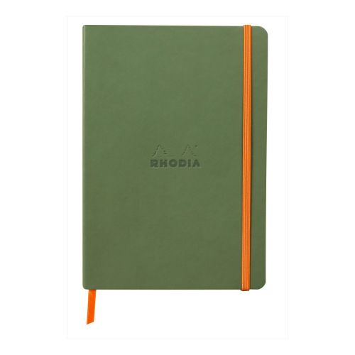 Бележник RHODIA Rhodiarama, A5, 80 л., редове, хартия шамоа 90 г, меки PU корици, салвия