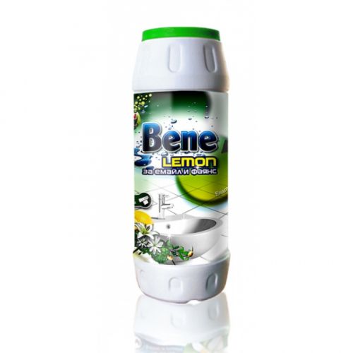 Абразивен почистващ препарат за баня и WC Bene, аромат лимон, 500 г — Joya.bg