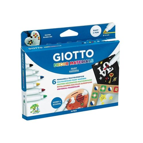 Декоративни маркери за различни повърхности GIOTTO Decor Materials, 6 цвята
