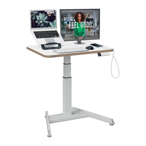 Електрическо бюро Leitz Ergo Sit-Stand, компактно, с регулируема височина, 80х60 см, бяло