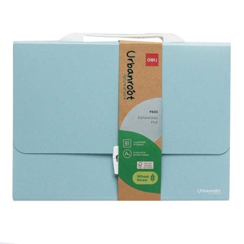 Чанта за документи Deli Urbanroot EF633, 13 отделения и индекси, PP, синя