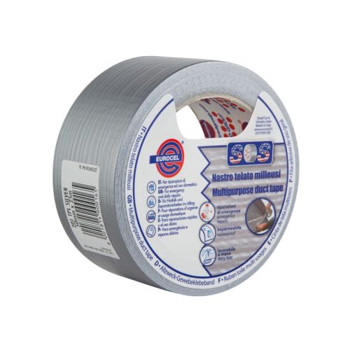 Армирана лента EUROCEL Duct, 50 мм х 25 м, TPL 201, LDPE подложка, ламинирана с плат, сива