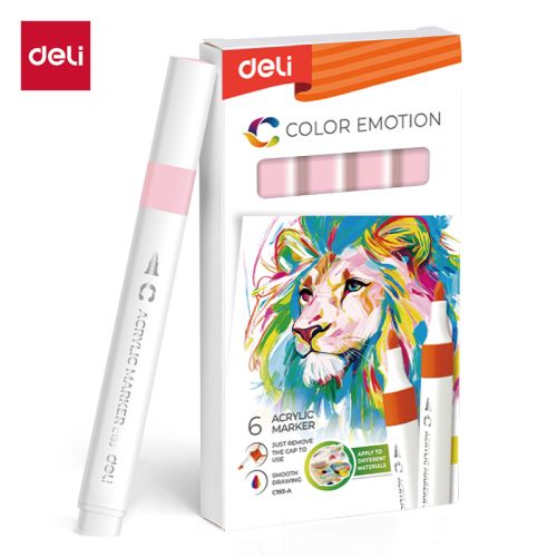 Акрилен маркер Deli Color Emotion EC193A, объл връх, Baby Pink — Joya.bg 1