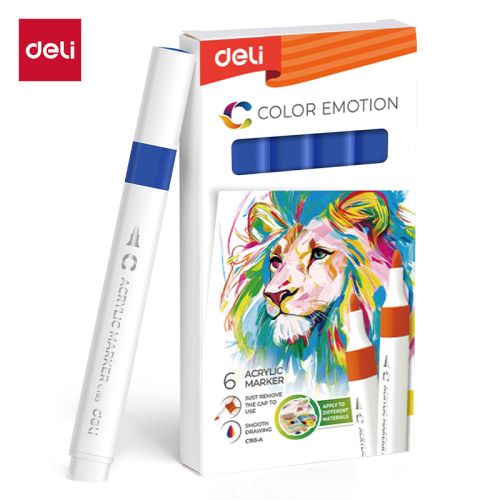 Акрилен маркер Deli Color Emotion EC193A, объл връх, Blue — Joya.bg 1