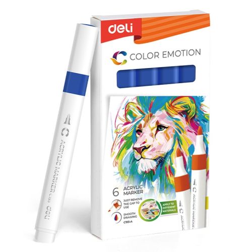 Акрилен маркер Deli Color Emotion EC193A, объл връх, Blue 4