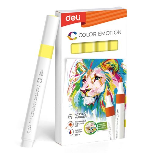 Акрилен маркер Deli Color Emotion EC193A, объл връх, Canary Yellow 4