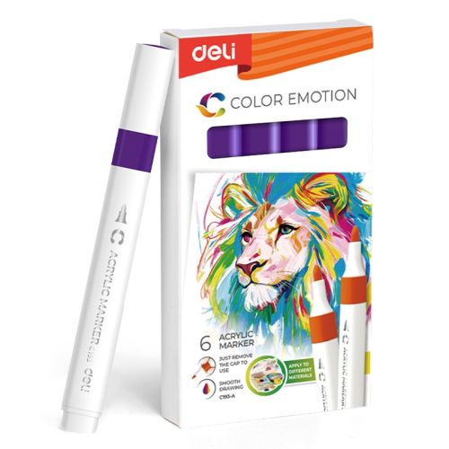 Акрилен маркер Deli Color Emotion EC193A, объл връх, Dark Violet 4