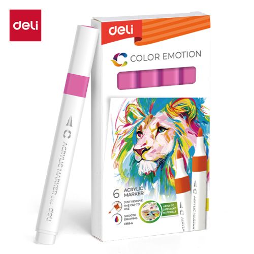 Акрилен маркер Deli Color Emotion EC193A, объл връх, Deep Pink — Joya.bg 1