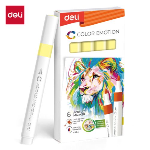 Акрилен маркер Deli Color Emotion EC193A, объл връх, Lemon Yellow — Joya.bg 1