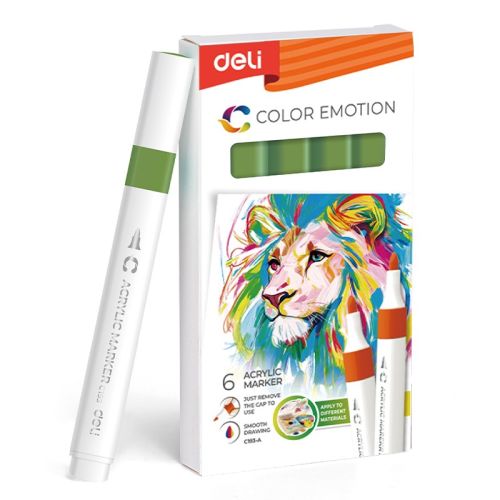 Акрилен маркер Deli Color Emotion EC193A, объл връх, Moss Green 4