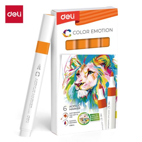 Акрилен маркер Deli Color Emotion EC193A, объл връх, Orange — Joya.bg 1