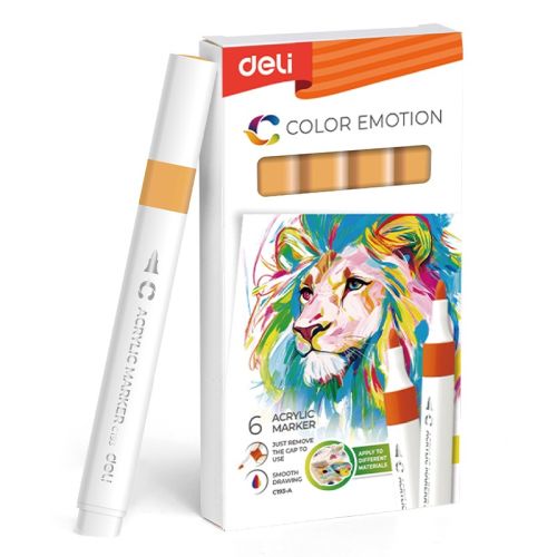 Акрилен маркер Deli Color Emotion EC193A, объл връх, Orange Yellow 4