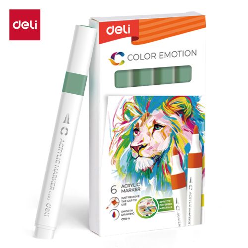 Акрилен маркер Deli Color Emotion EC193A, объл връх, Pale Green — Joya.bg 1