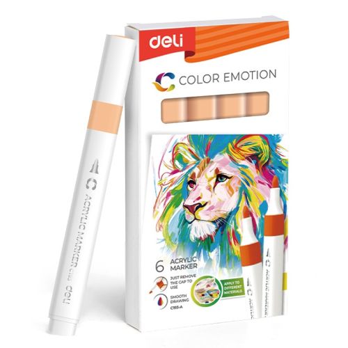 Акрилен маркер Deli Color Emotion EC193A, объл връх, Peach 4