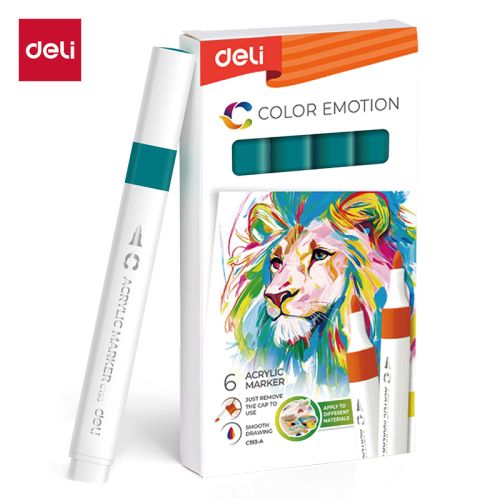 Акрилен маркер Deli Color Emotion EC193A, объл връх, Peacock Green — Joya.bg 1