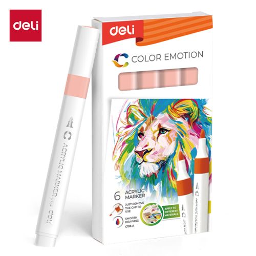 Акрилен маркер Deli Color Emotion EC193A, объл връх, Pearl Pink — Joya.bg 1